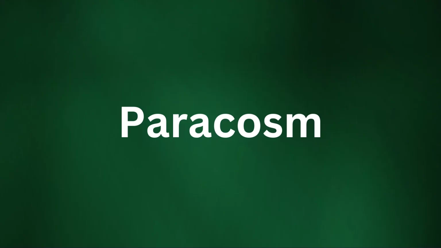 Paracosm rare English word