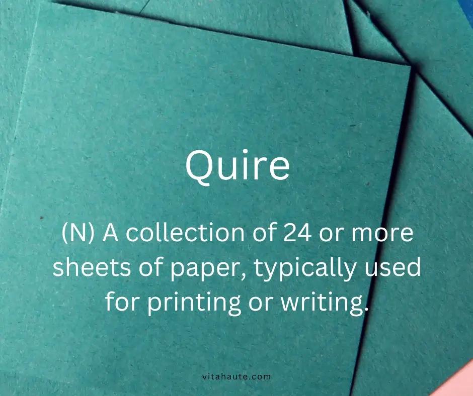 Quire presented on a simple white minimalist text layout