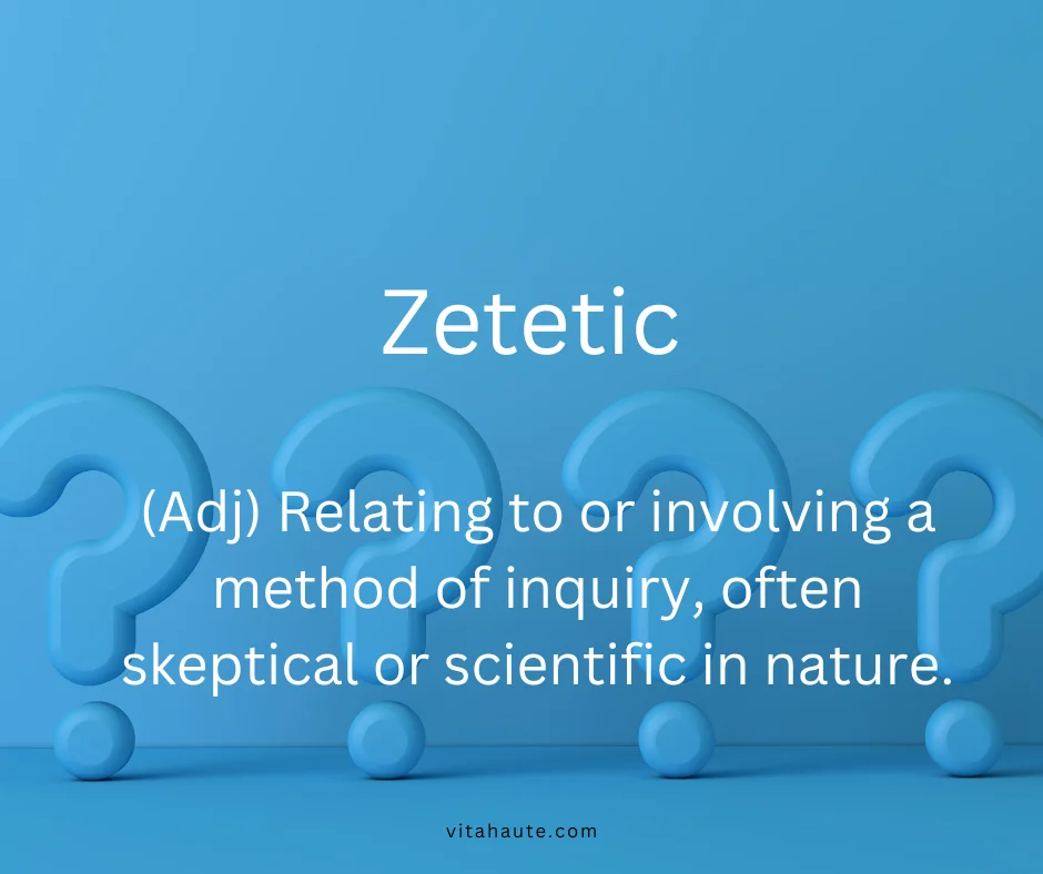 Zettetic presented on a clean minimalist vocabulary card with soft tones