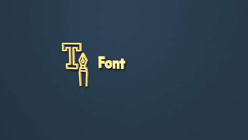 Blackboard with the word font highlighting website font optimization