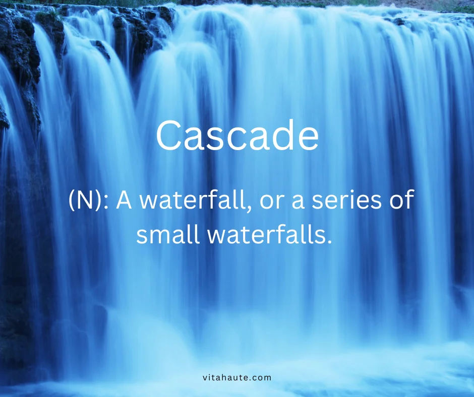 Water cascading down a rocky mountainside