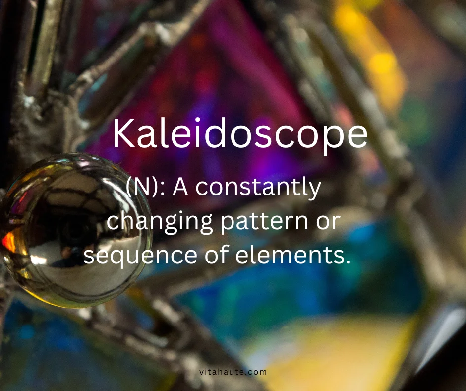 Colorful kaleidoscope pattern of changing shapes