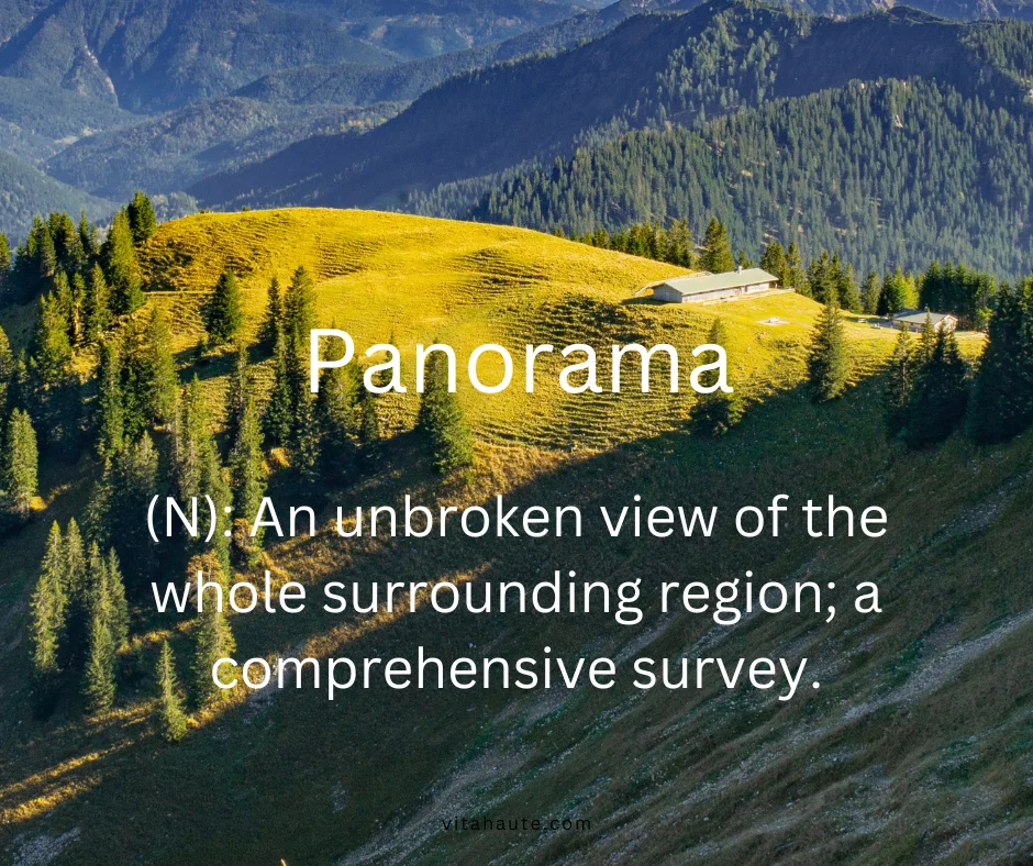 Wide panorama of a mountain landscape