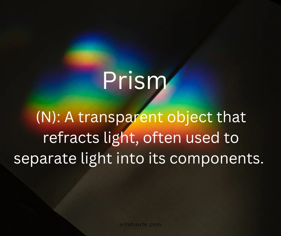 Glass prism creating a rainbow from sunlight