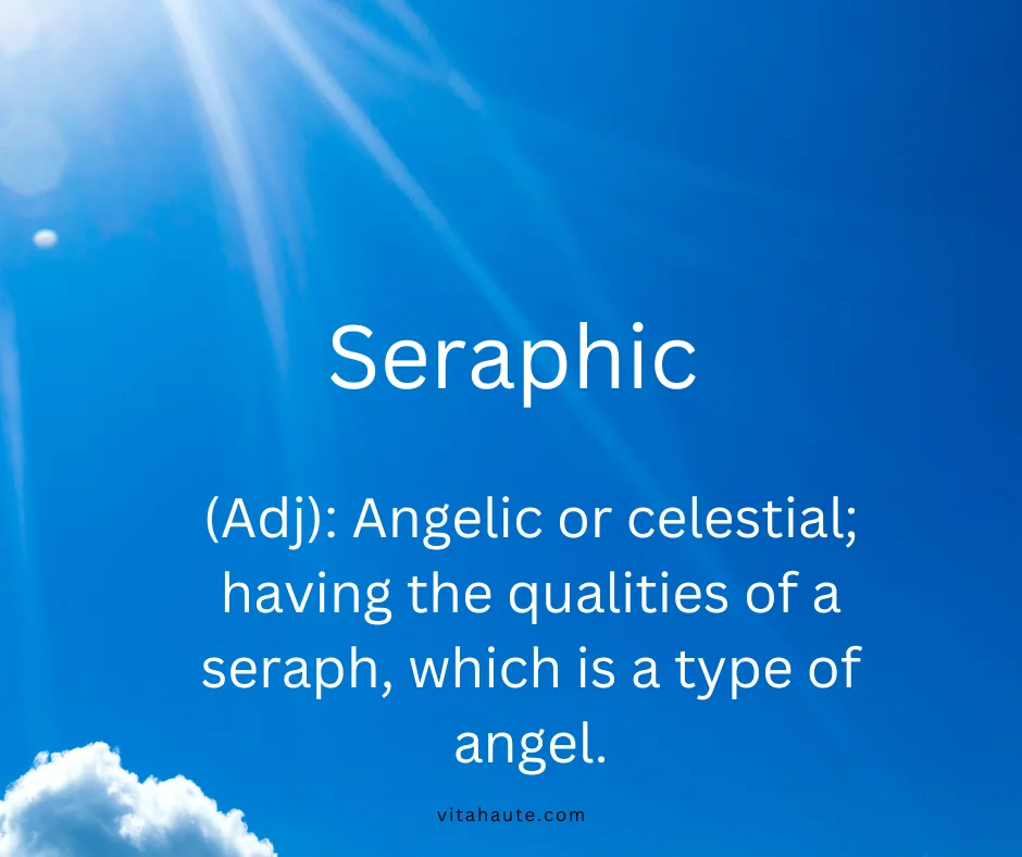 Seraphic smiling face with a peaceful expression