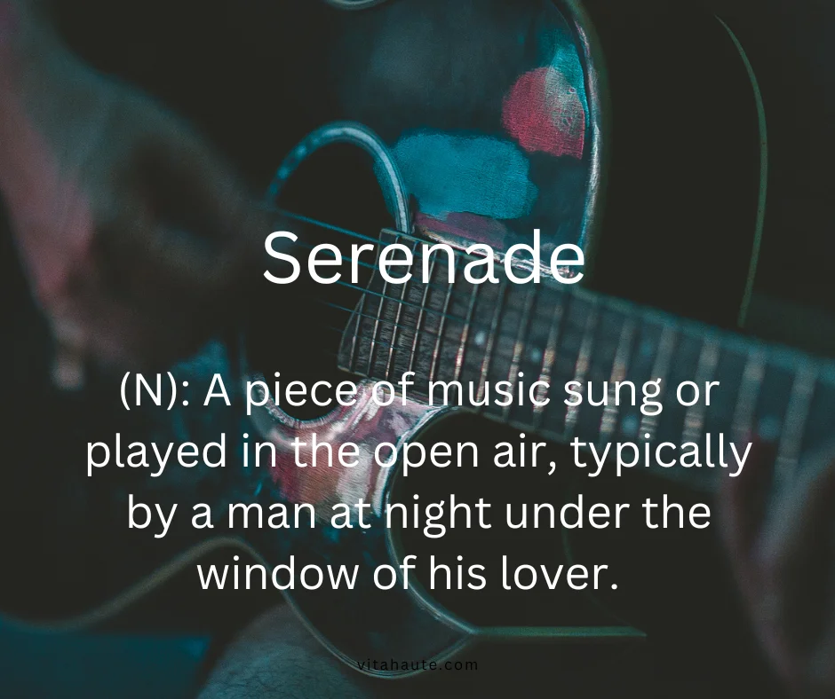 Musician playing a romantic song beneath a window